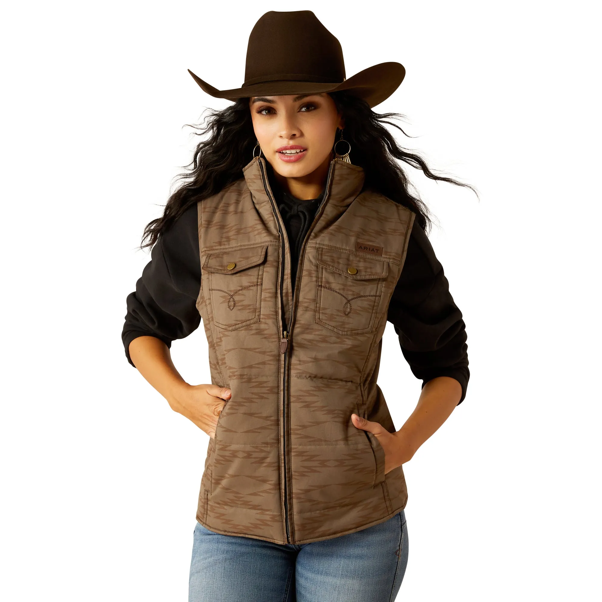 Ariat Ladies Grizzly Banyan Bark Print Quilted Vest 10052598