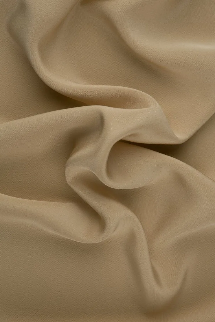 Beige Silk 4-Ply Crepe Fabric