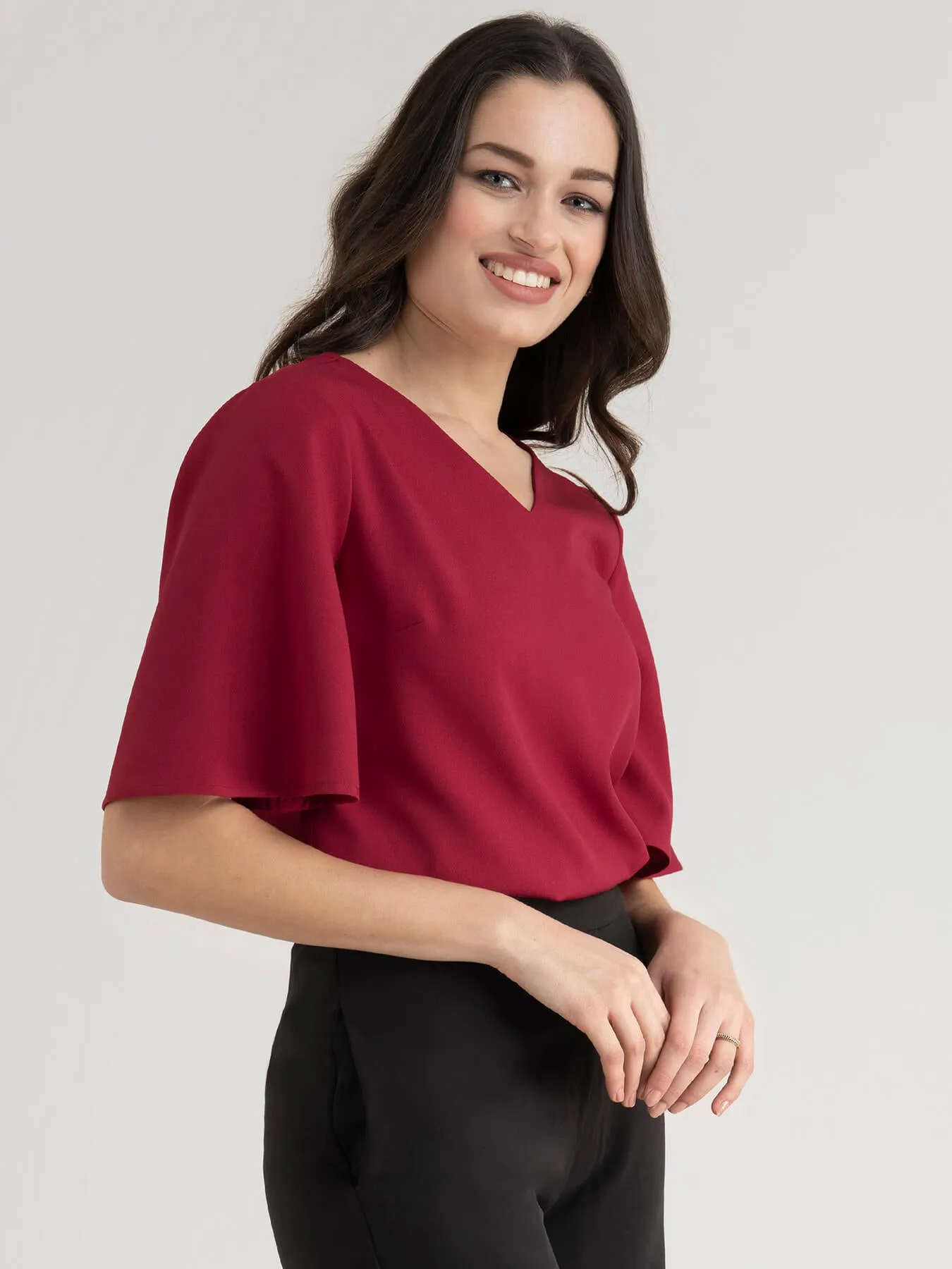 Bell Sleeves Top - Red