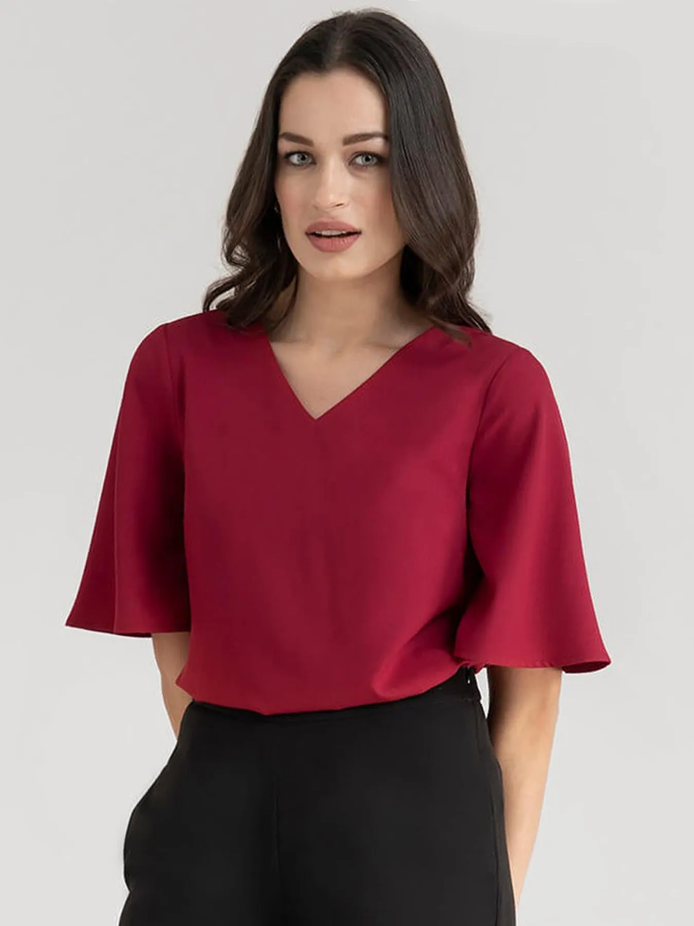 Bell Sleeves Top - Red