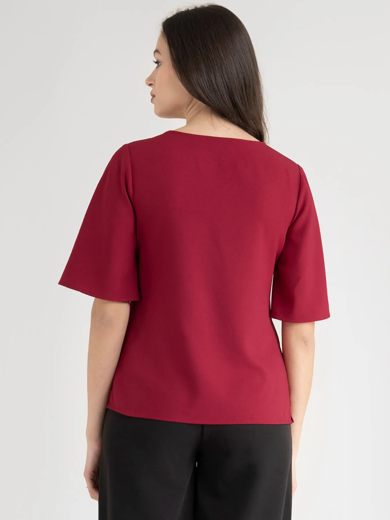 Bell Sleeves Top - Red