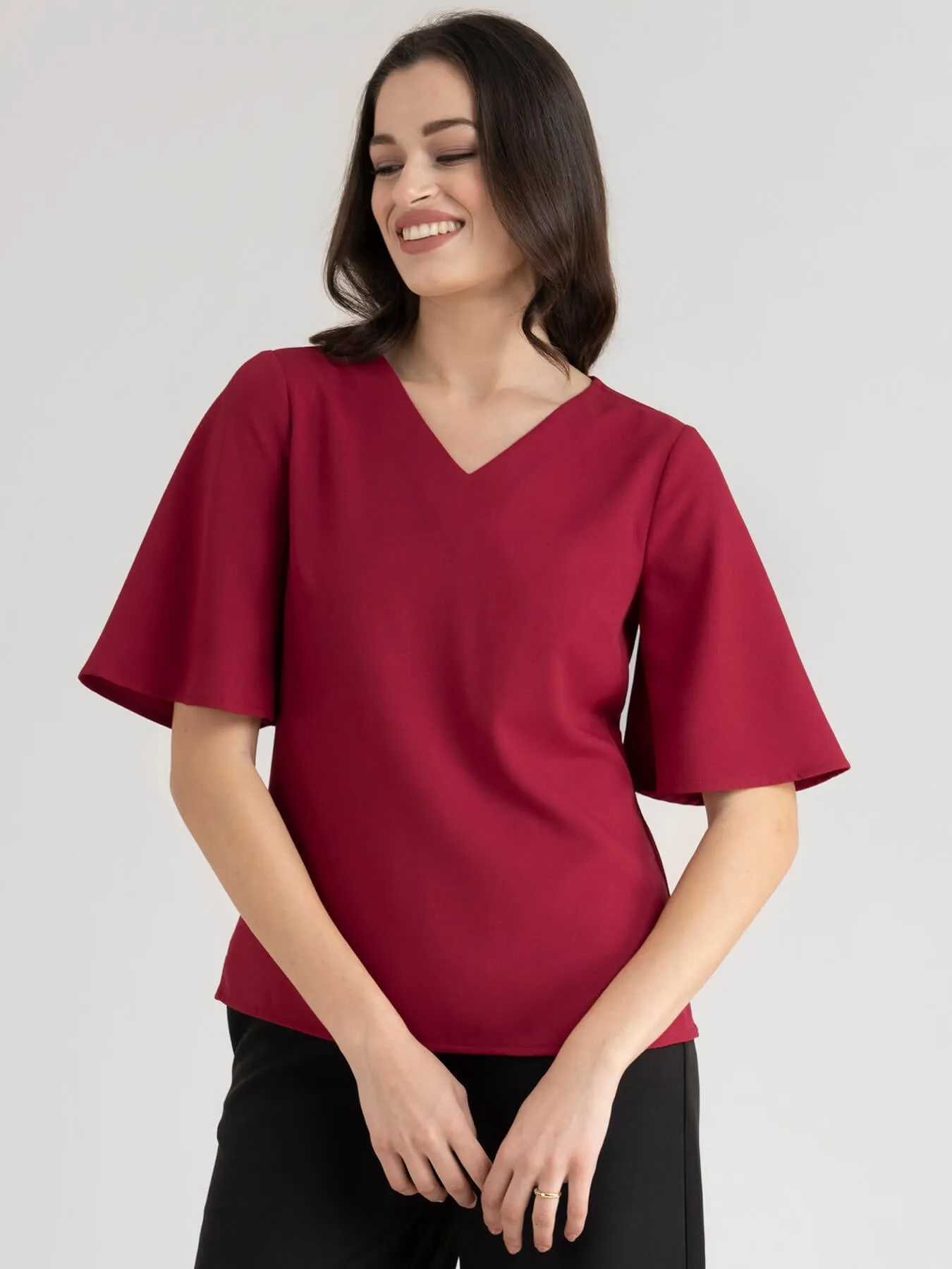 Bell Sleeves Top - Red