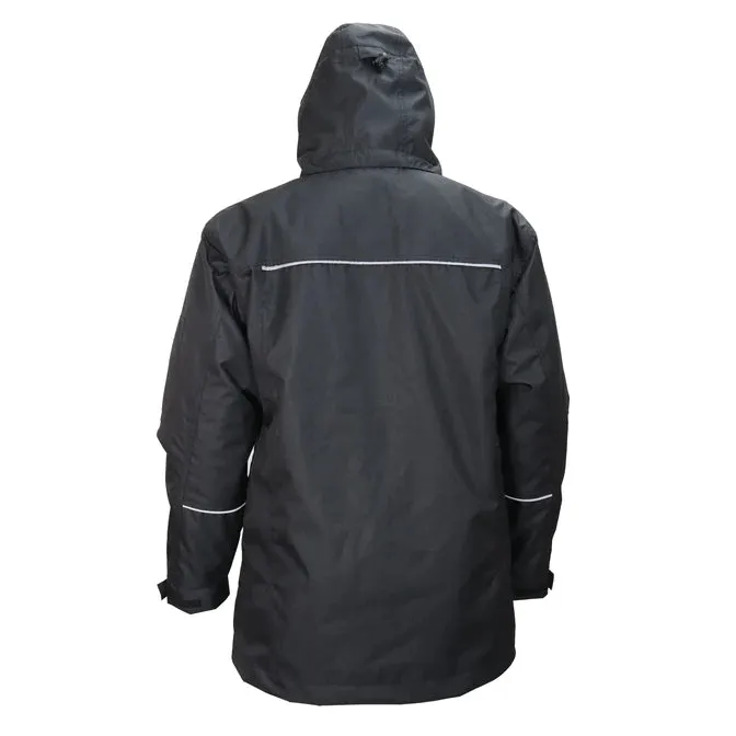 Black 4-In-1 Water Resistant Jacket with Reversable/Removable Liner - Style 830