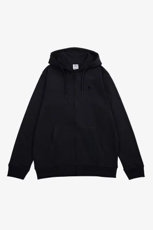 Black Embroidered Zipper Hoodie - S24 - MH0076R