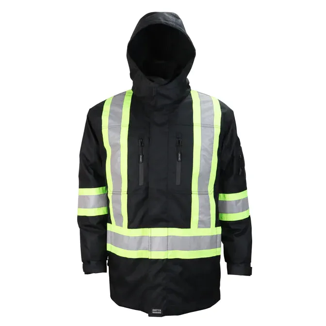 Black Hi-Vis 4-In-1 Water Resistant Jacket with Reversible/Removable Liner - Style 830X4