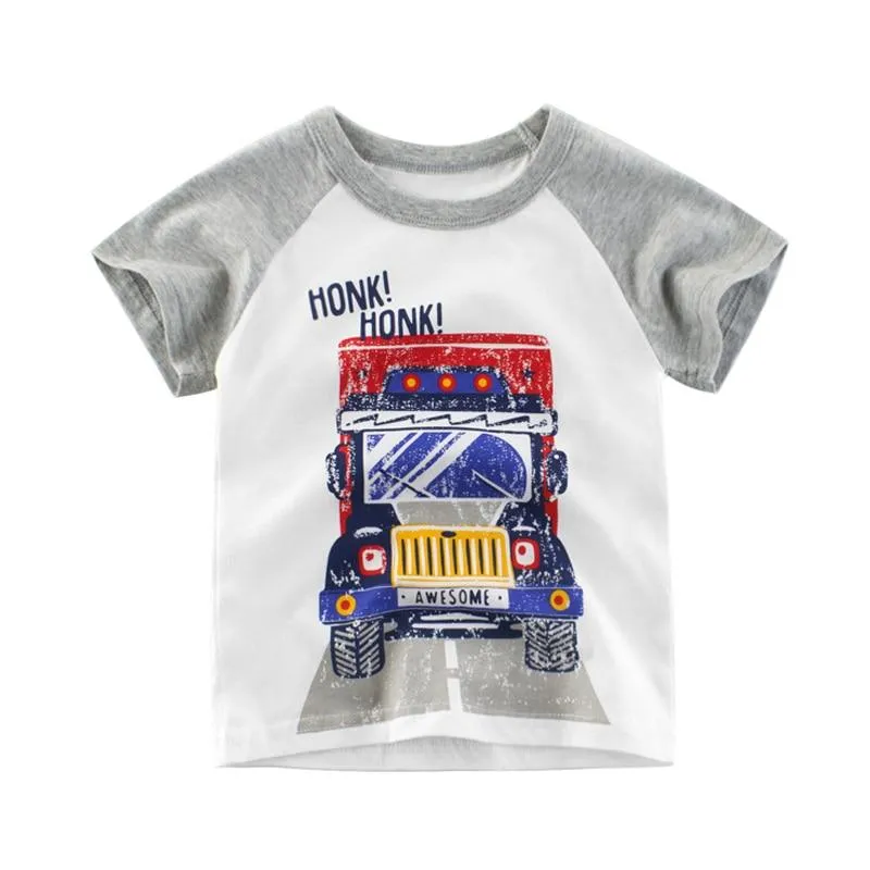 Boys Short Sleeve Cartoon Images Design  T-Shirts