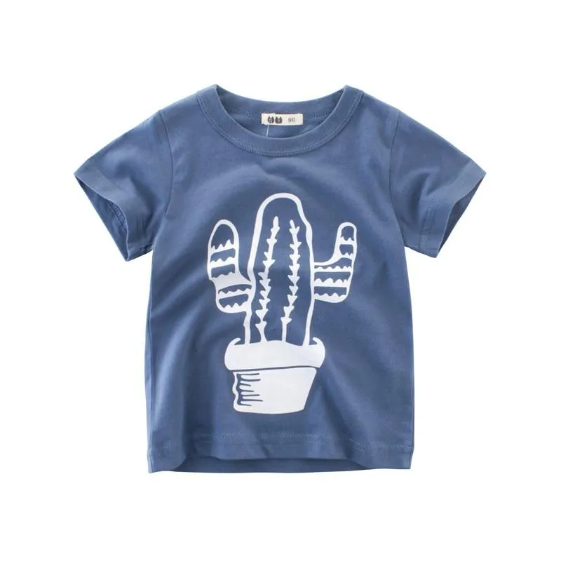 Boys Short Sleeve Cartoon Images Design  T-Shirts