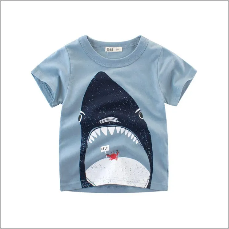 Boys Short Sleeve Cartoon Images Design  T-Shirts