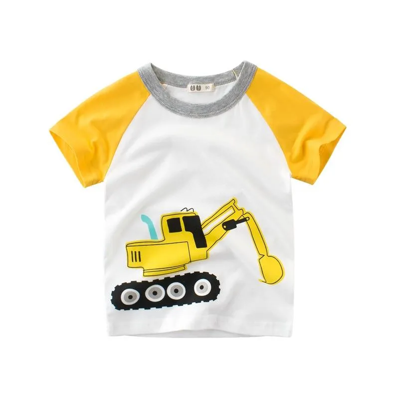 Boys Short Sleeve Cartoon Images Design  T-Shirts