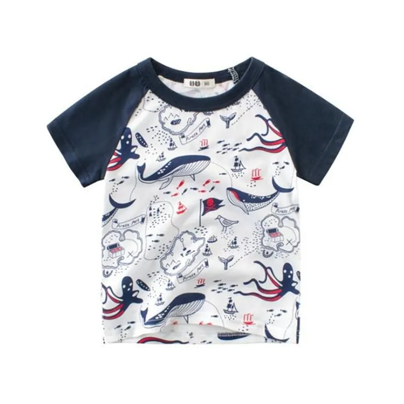 Boys Short Sleeve Cartoon Images Design  T-Shirts