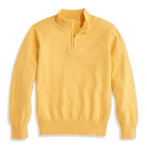 Cashmere Blend Half Zip Pullover -- Goldenrod