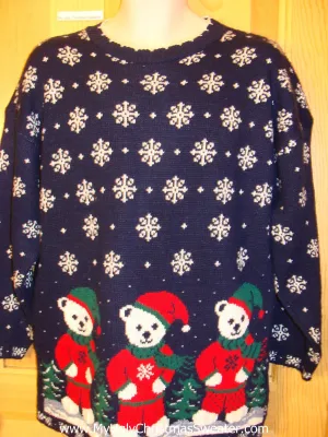 Classic 80s Acrylic Funny Ugly Sweater with Bears