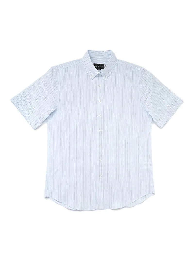 Cloud Stripe Seersucker S/S Shirt