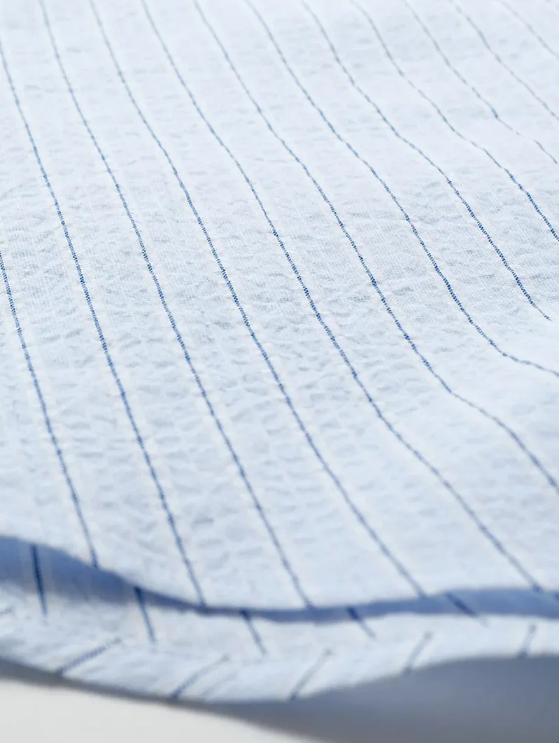 Cloud Stripe Seersucker S/S Shirt