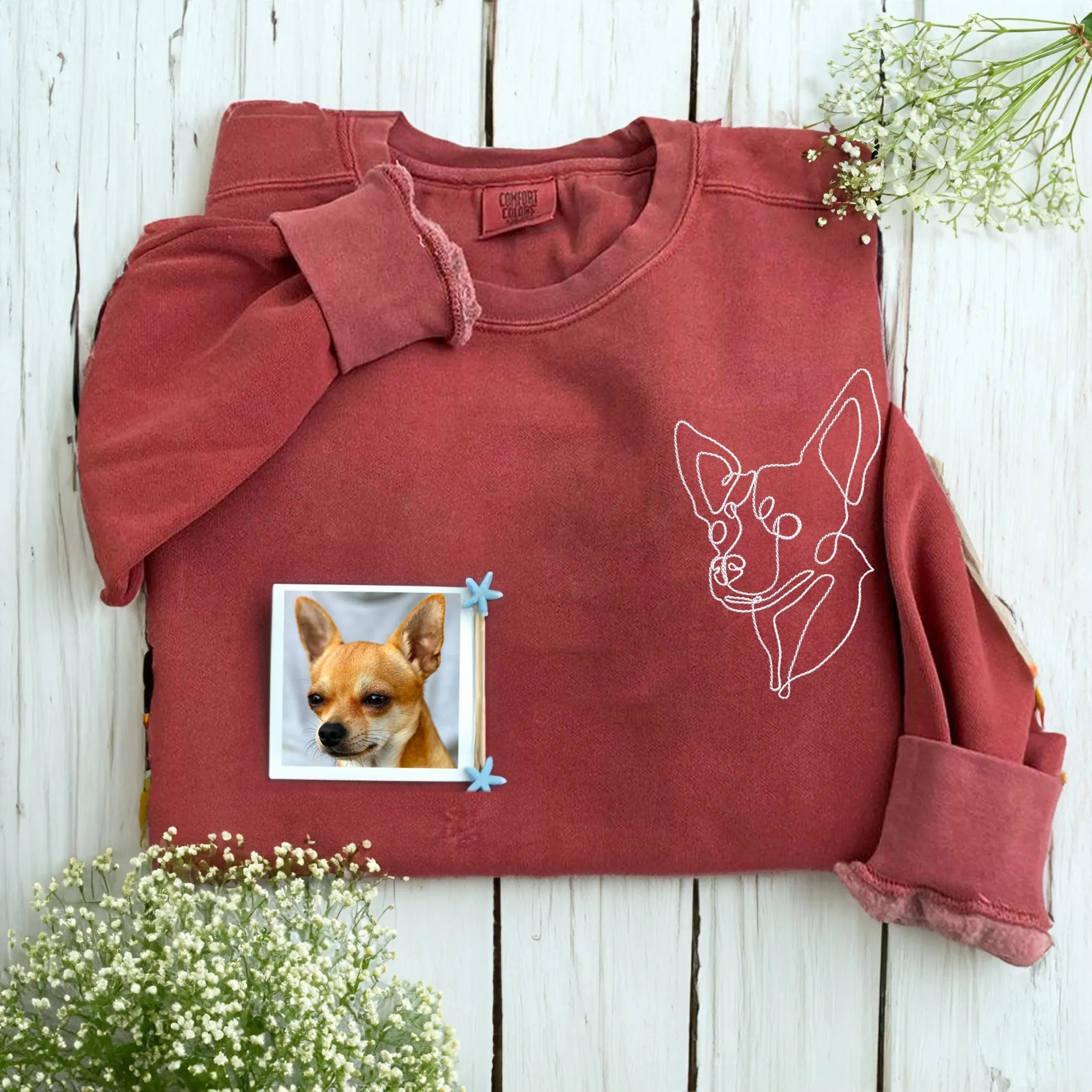 Comfort Color® Custom Embroidered Dog Dad Sweatshirt