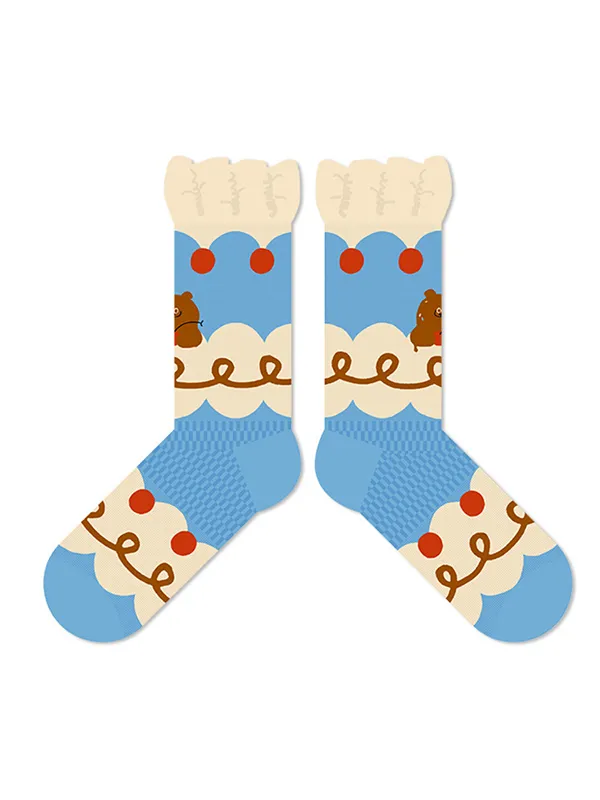 Contrast Color Cartoon Bear Socks Accessories