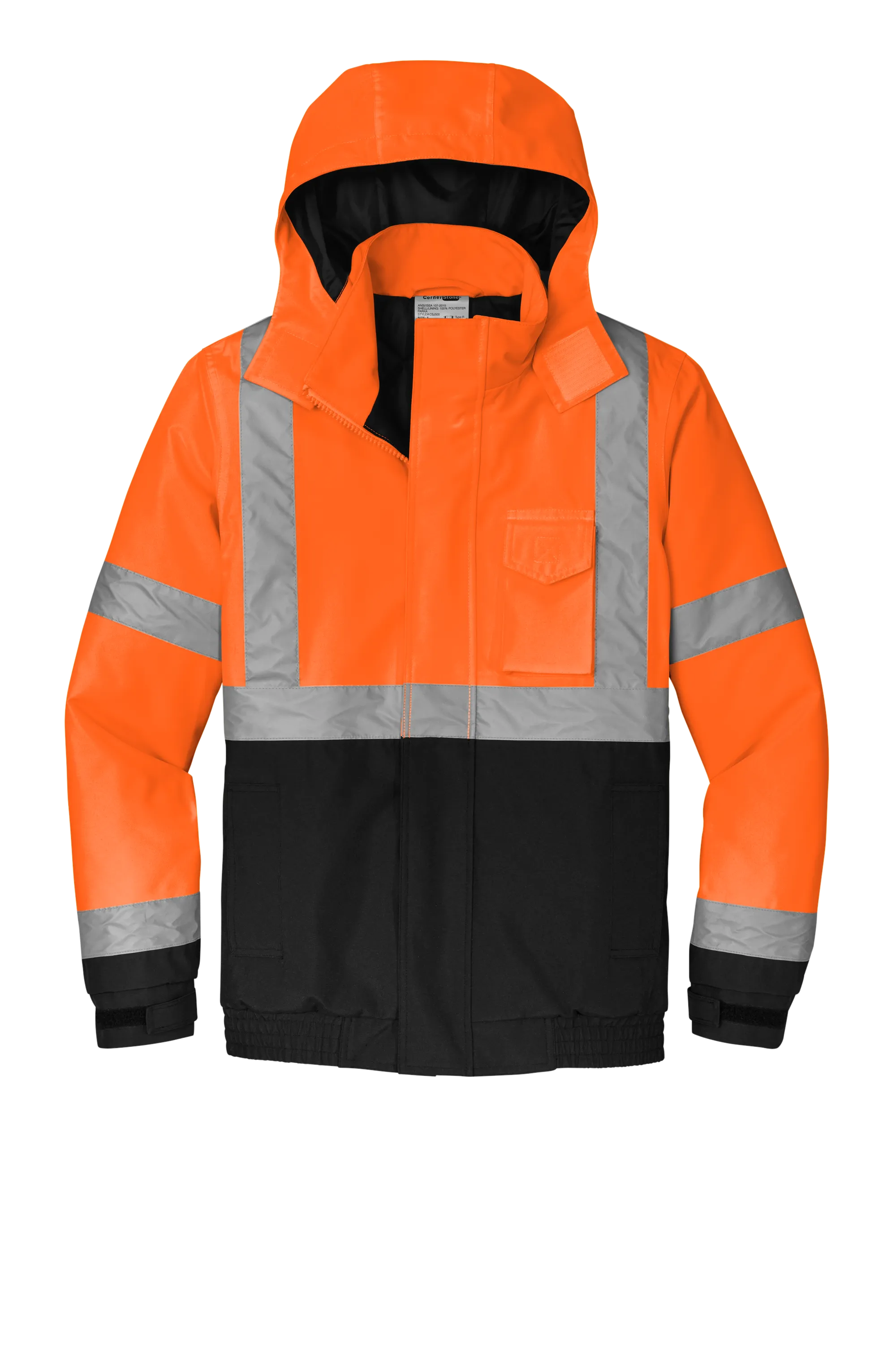 CornerStone® ANSI 107 Class 3 Economy Waterproof Insulated Bomber Jacket - Safety Orange