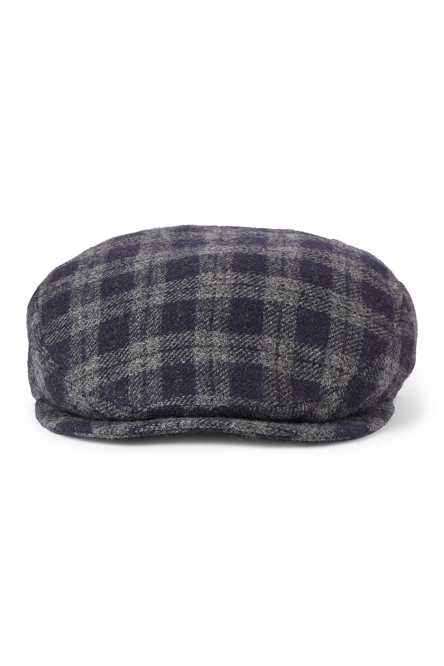 Darcy Navy Check Flat Cap