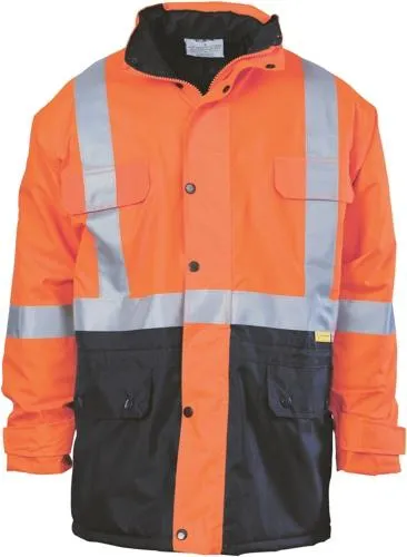 DNC 3863  HI Vis Long Quilted Jacket with Tape