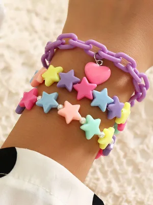 Flytonn-Heart Shape Star Shape Bracelet Accessories