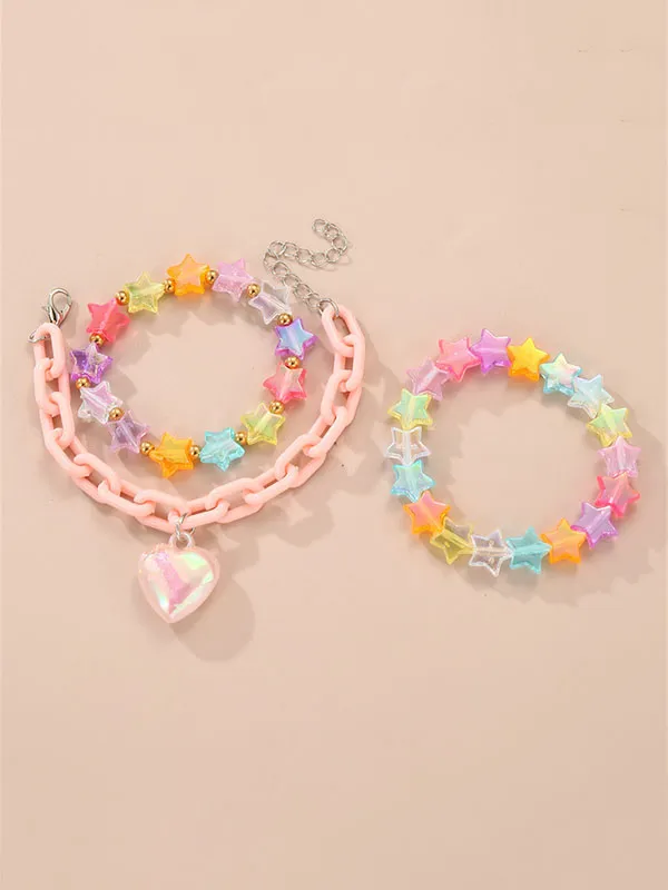 Flytonn-Heart Shape Star Shape Bracelet Accessories