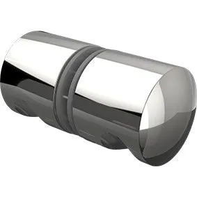 Full round knob shower door knob - Chrome