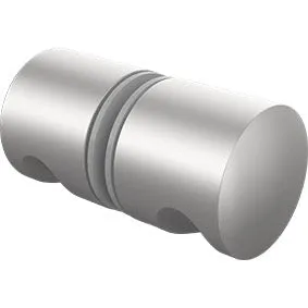 Full round knob shower door knob - Satin Chrome