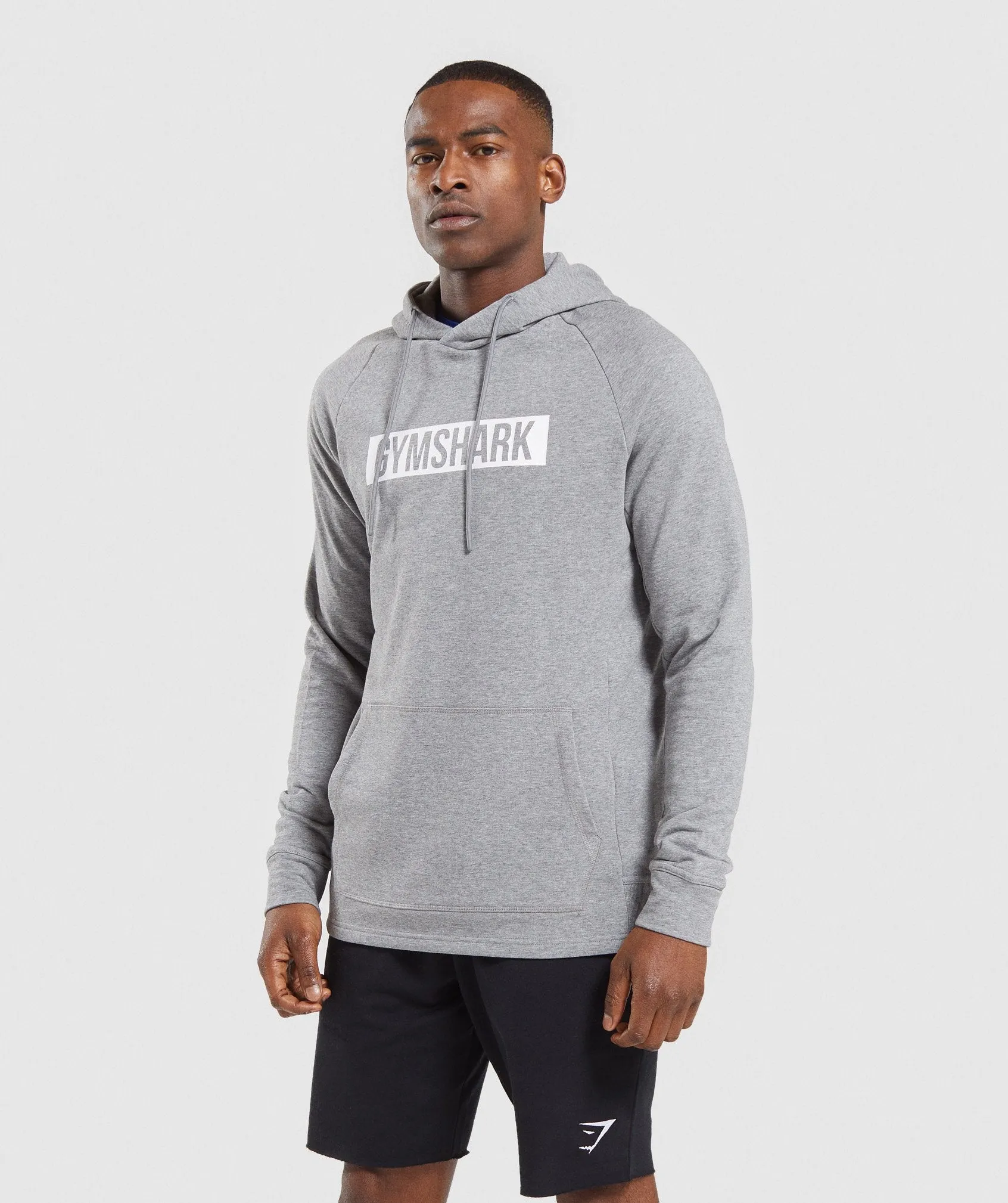 Gymshark Block Hoodie - Grey Marl/White