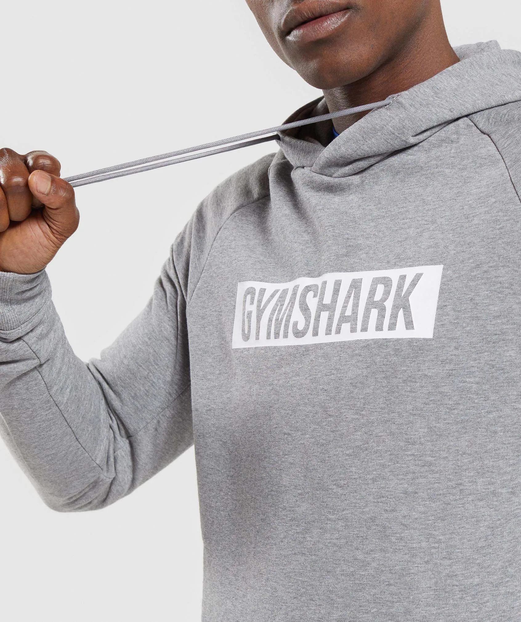 Gymshark Block Hoodie - Grey Marl/White