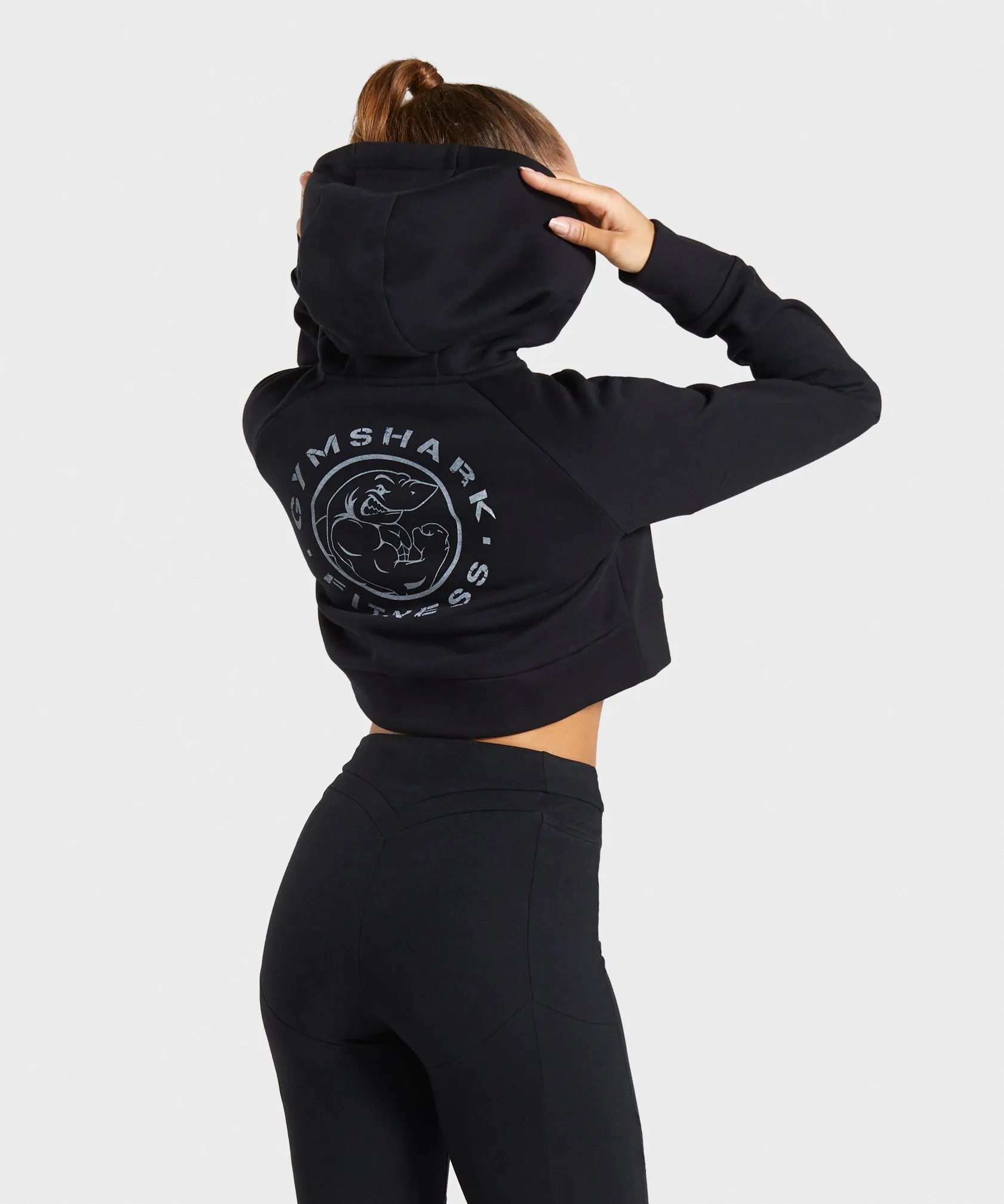 Gymshark Legacy Fitness Crop Zip Hoodie - Black