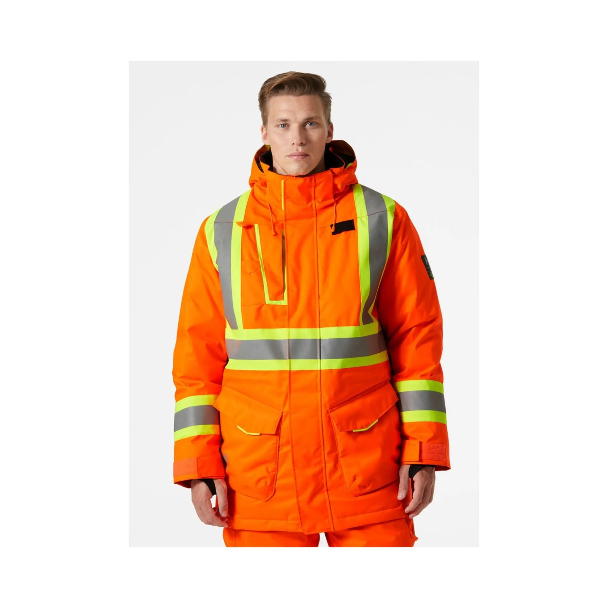 Helly Hansen Men's Hi Vis Polar Work Parka 71316 Alna - CSA Helly Tech, Waterproof, Breathable, Reflective, Insulated, Durable, Winter Protection | Sizes S-5XL