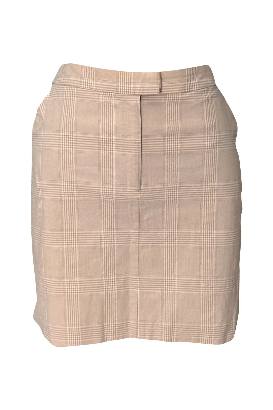 Hierarchy Checked Mini Skirt in Nude