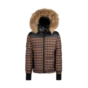 KIDS REVERSIBLE COAT-Bronze Print