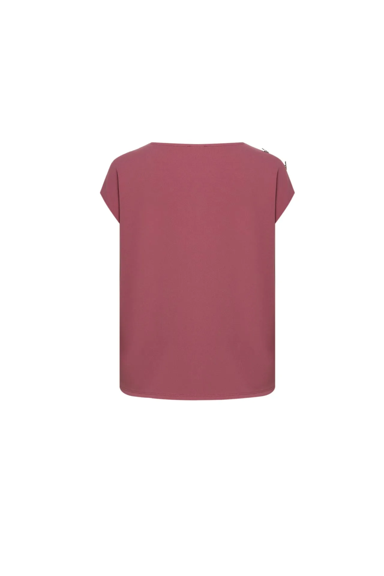 Kimberly Stretchable Crepe Knit Mock Neck Layered Top