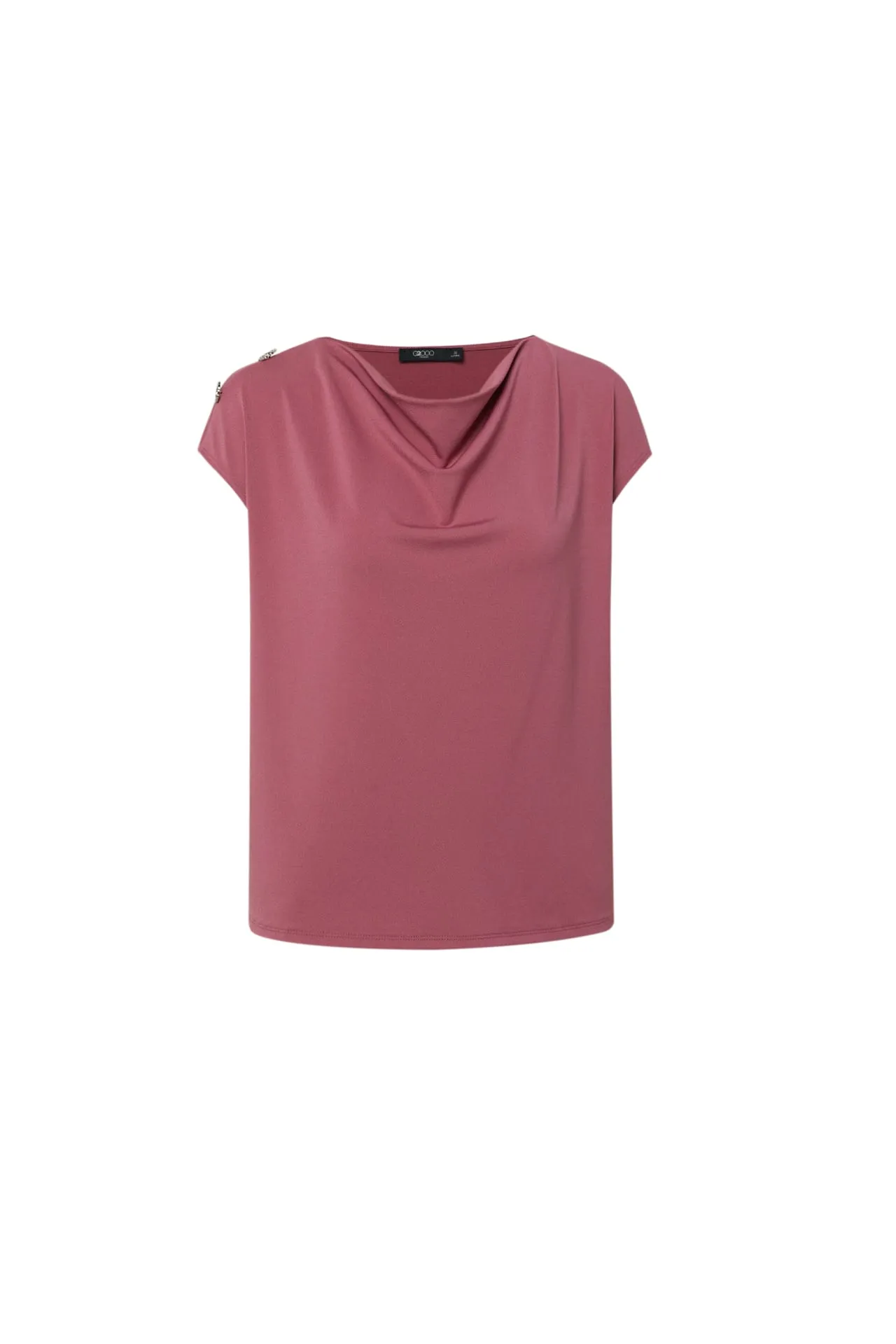 Kimberly Stretchable Crepe Knit Mock Neck Layered Top