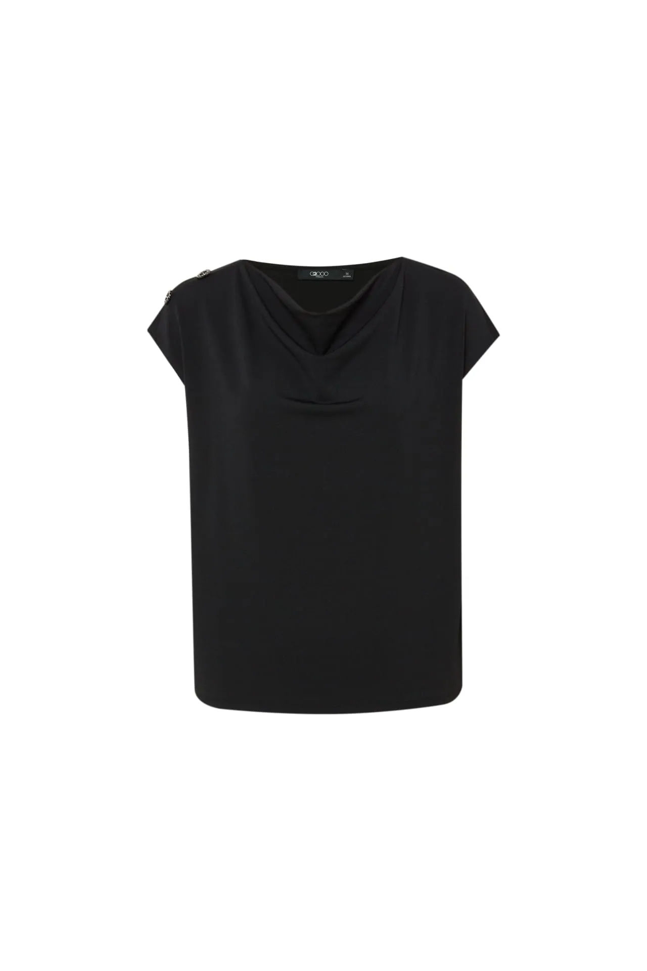 Kimberly Stretchable Crepe Knit Mock Neck Layered Top