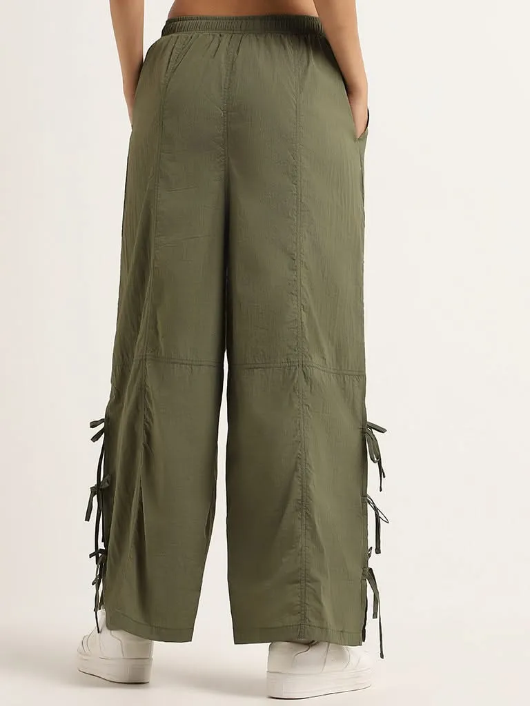 Nuon Green Cargo Drawstring Pants