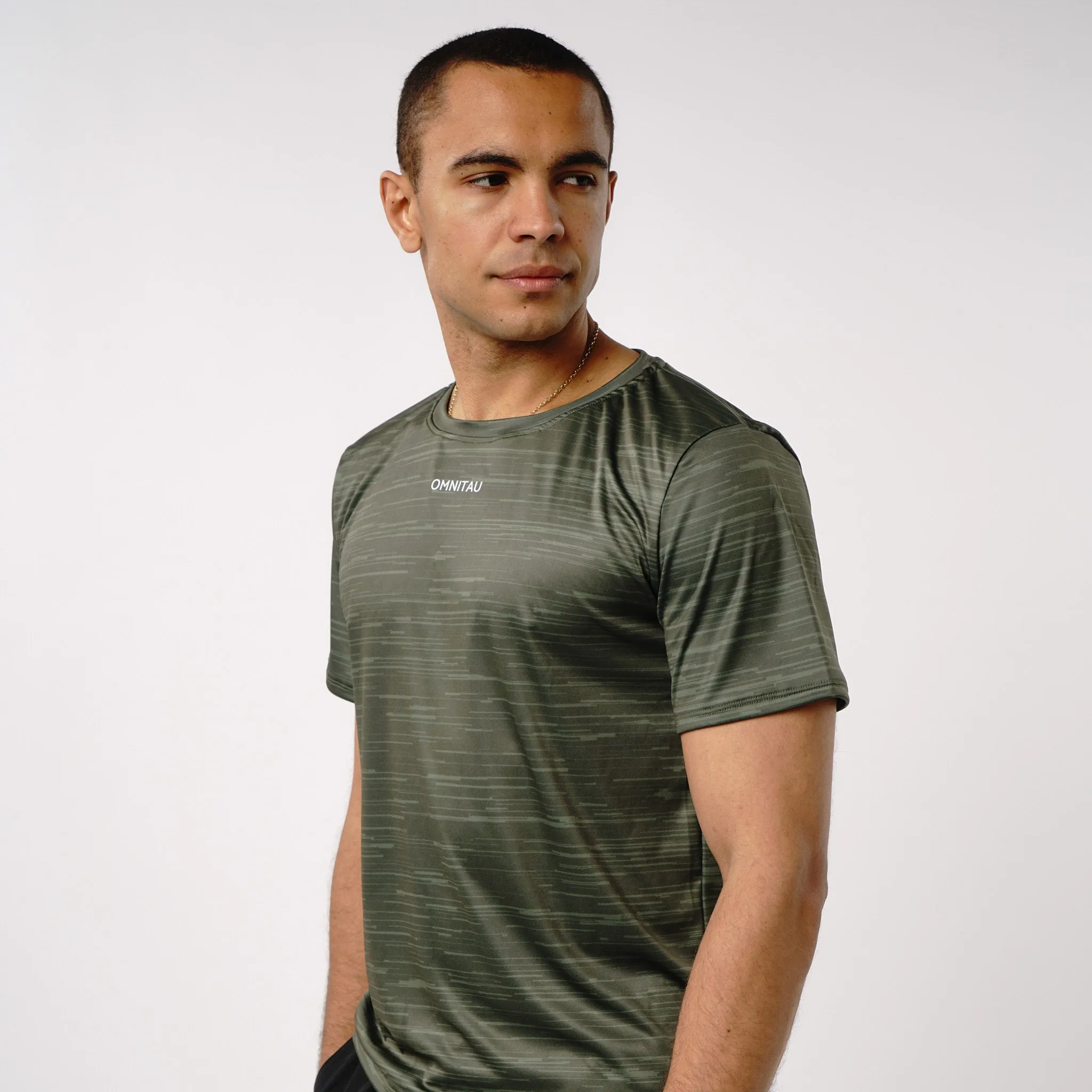 Omnitau Men's PriTech Phi Breathable Running T-Shirt - Khaki Green