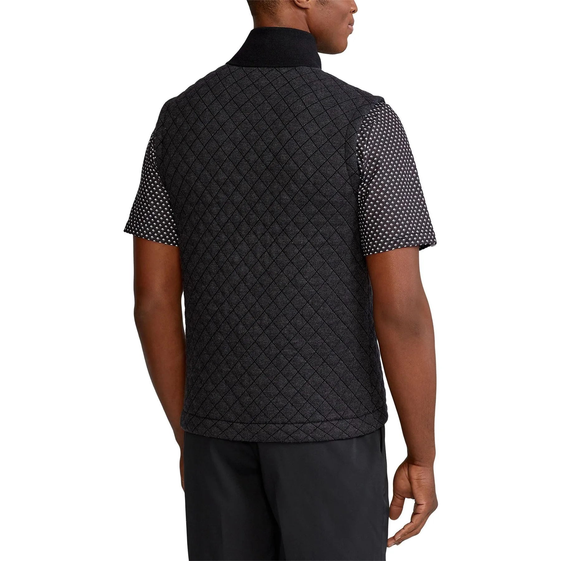 Quilted Cotton-Blend Sweater Vest Black/Charcoal Heather - SS23