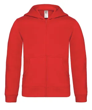 Red - B&C Hooded full-zip /kids