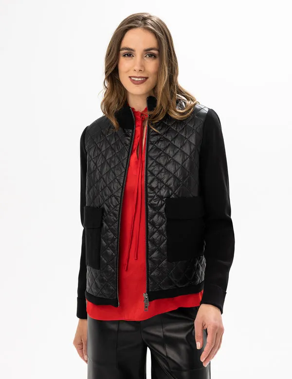 Renuar Quilted/Knit Jacket R3824-E2027-148 Black