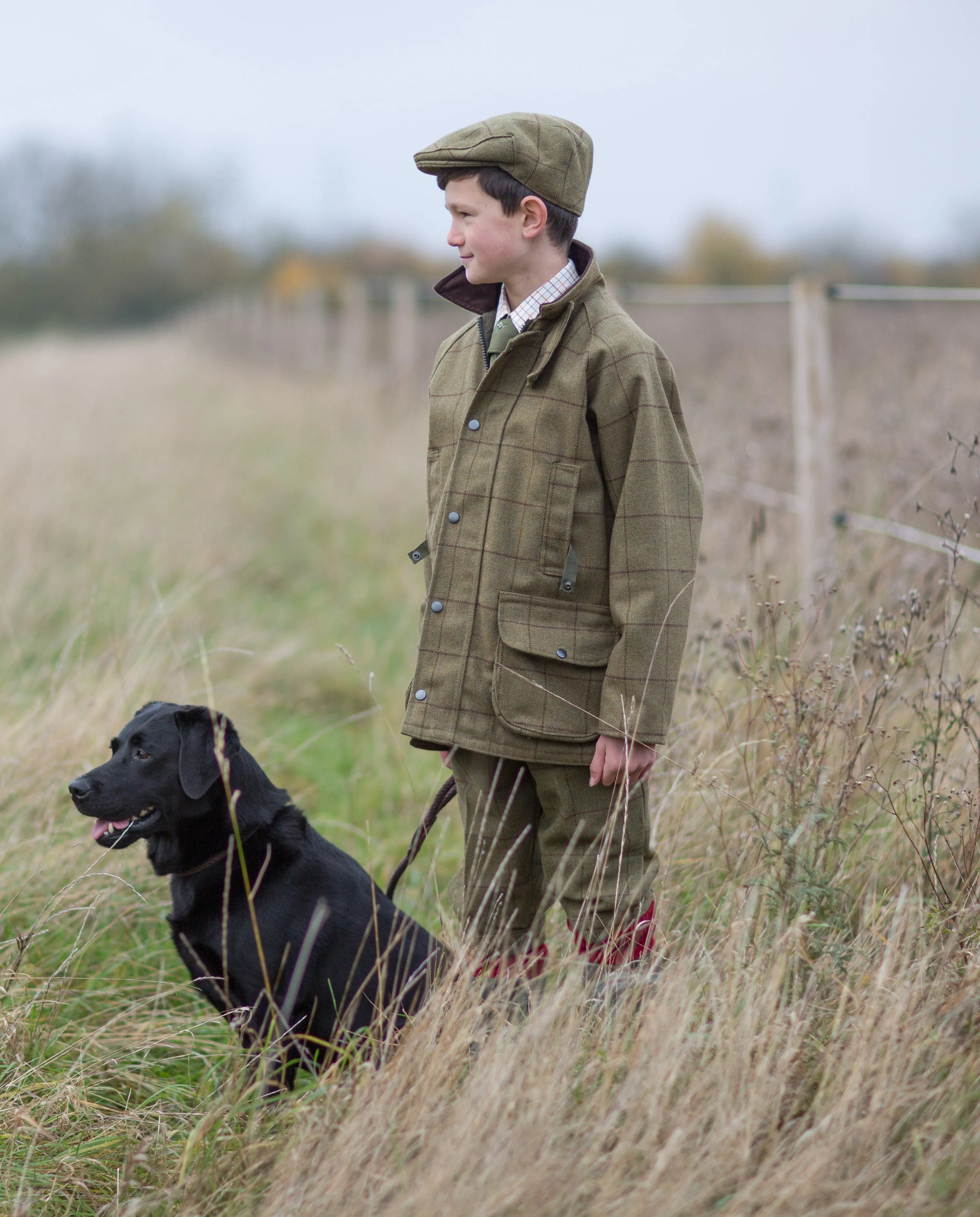 Rutland Children's Tweed Coat In Lichen