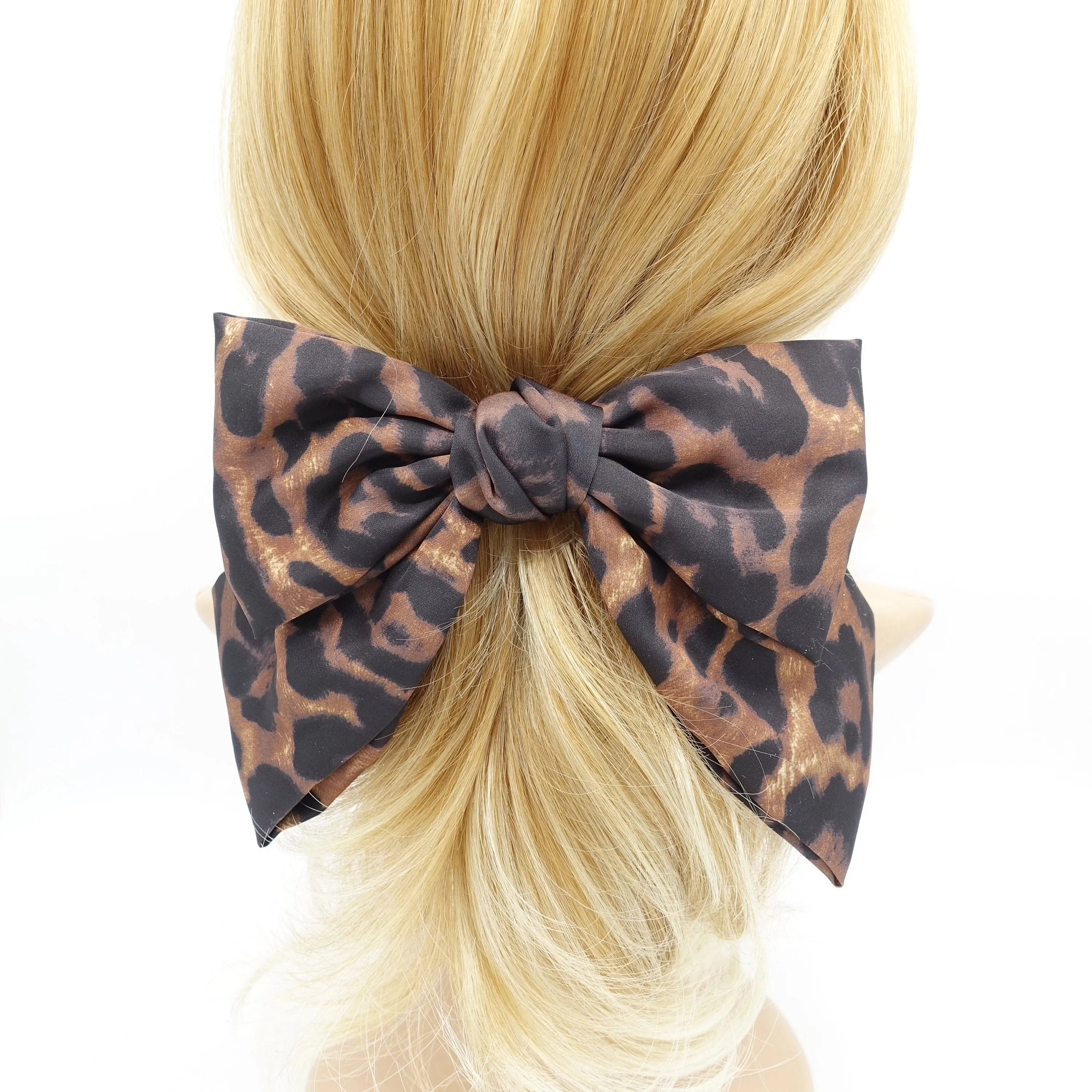 satin leopard print hair bow headband collection women hair accessories