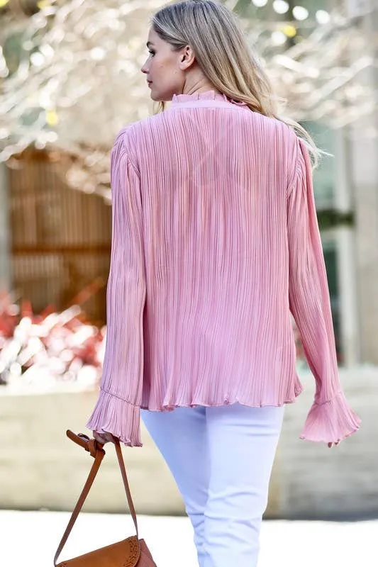 Sheer White Pleated Top