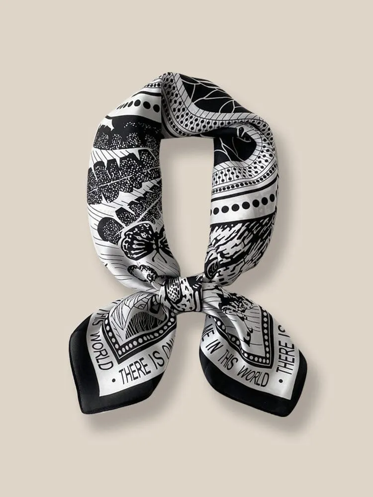 Stylish Printed Square Silk Scarf