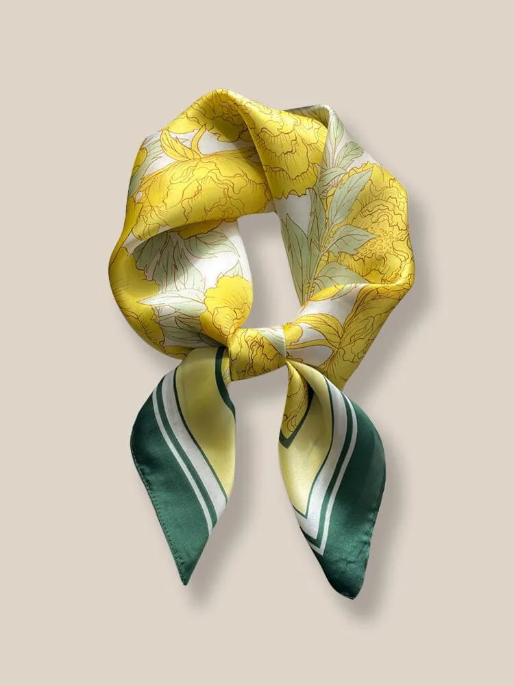 Stylish Printed Square Silk Scarf