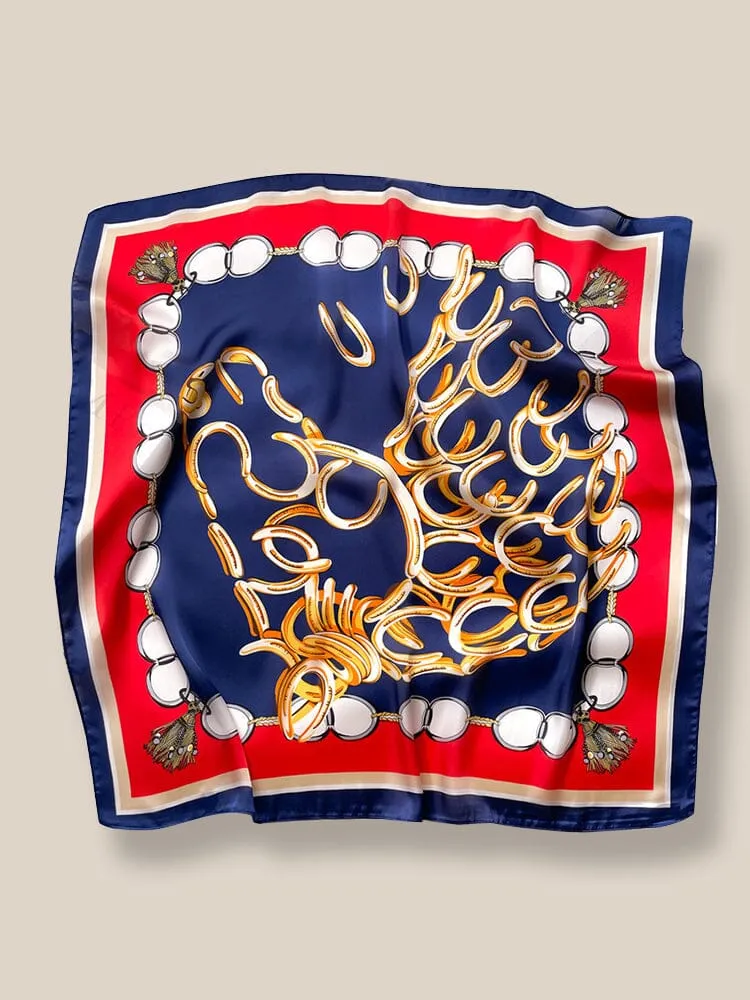 Stylish Printed Square Silk Scarf