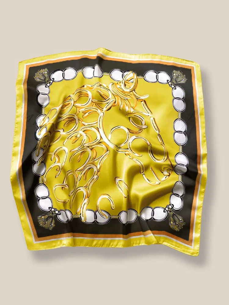 Stylish Printed Square Silk Scarf