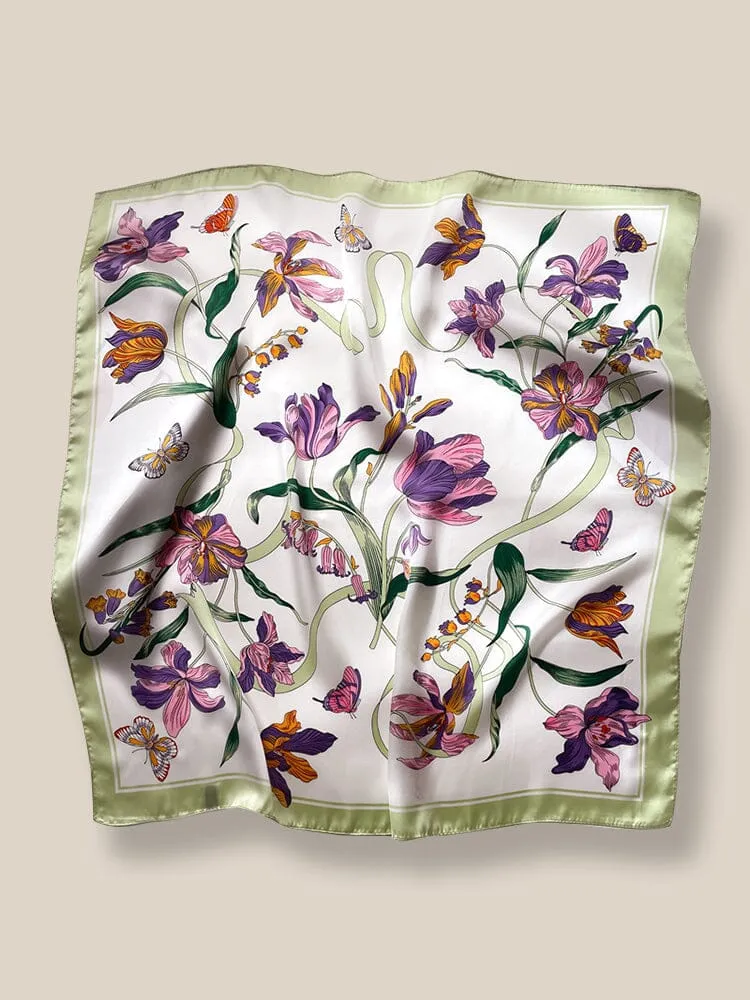 Stylish Printed Square Silk Scarf