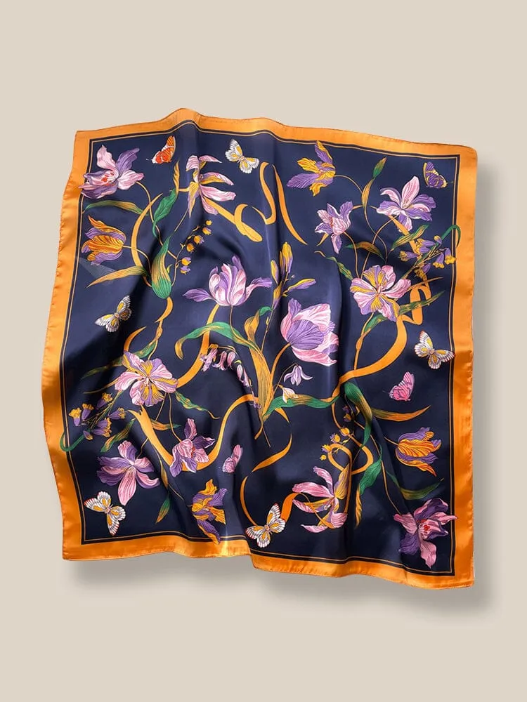 Stylish Printed Square Silk Scarf